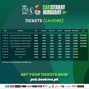 PSL Ticket Prices