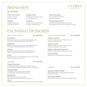 Layers Bakeshop Price List