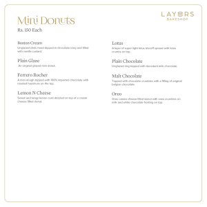 Layers Bakeshop Price List