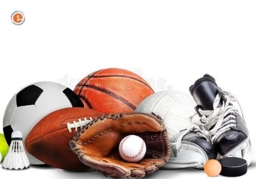 Sports Equipment shoes and football