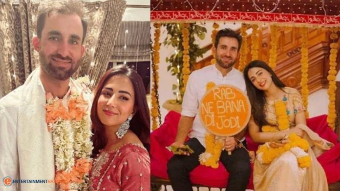 Ushna Shah Hamza Amin wedding festivities begin with a colourful Mayun