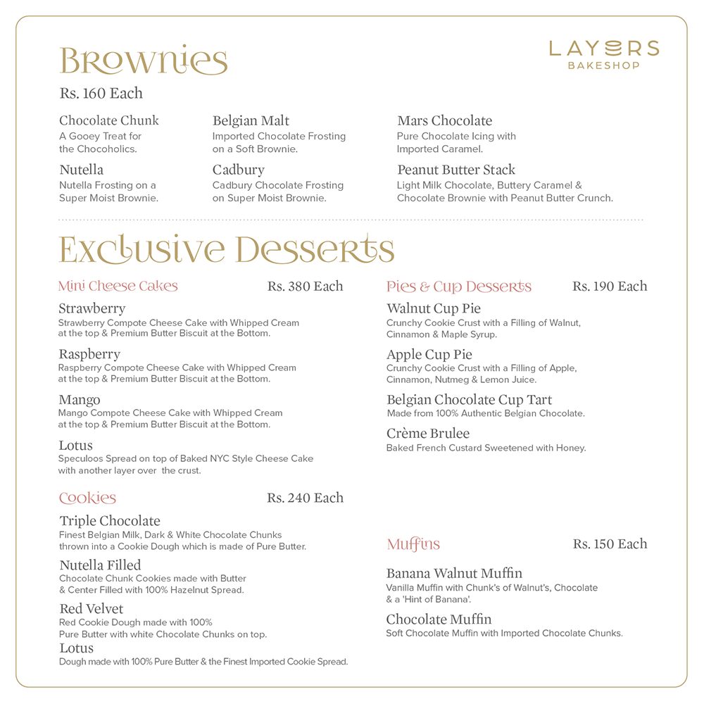 Layers Bakeshop Price List – Your Getaway to Sweet Bliss