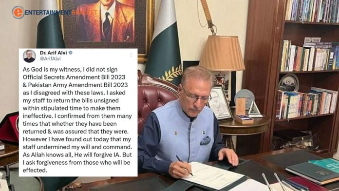 Law Ministry Responds To President Alvi’s shocking Revelation About Army Acts Bills
