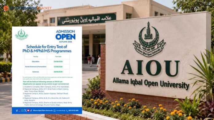 AIOU Announces Entry Test Dates for PhD, MPhil and MS Admissions